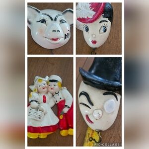 4pc Chalkware Wall Decor